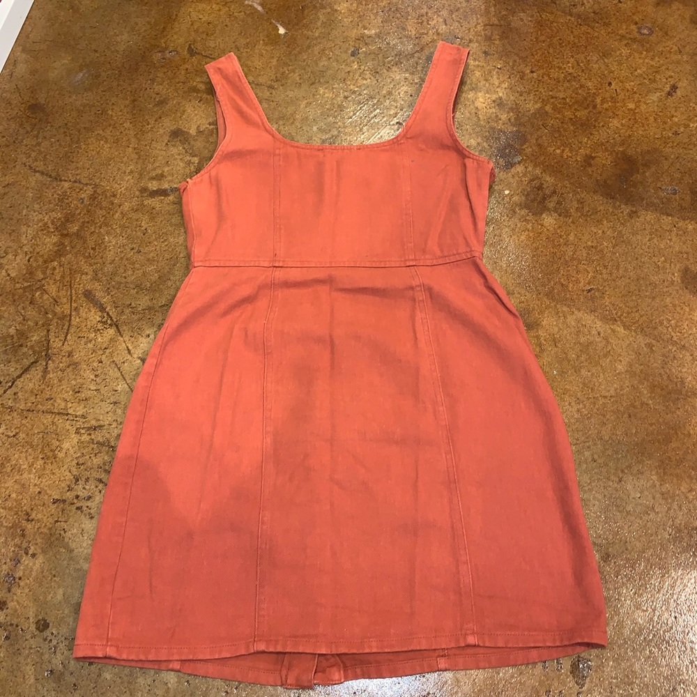 Orange Denim Button Down Dress - Picture 4 of 4